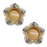 5 Stone Aluminum T-light Candle Holder - 2 PCS